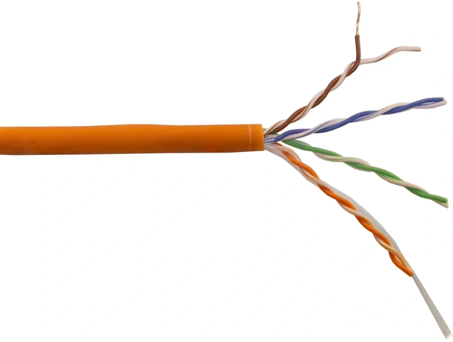 Кабель информационный Lanmaster LAN-5EUTP-HFLT-OR кат.5E UTP 4 пары 24AWG LSZH внутренний  305м  оранжевый