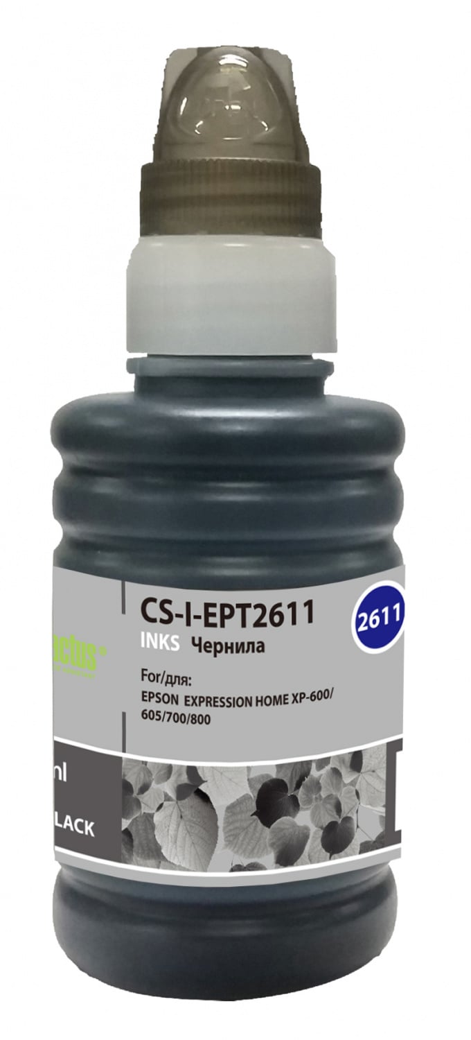 Чернла Cactus CS-I-EPT2611 фото черный 100мл для  Epson ExpHo XP600/605/700/800