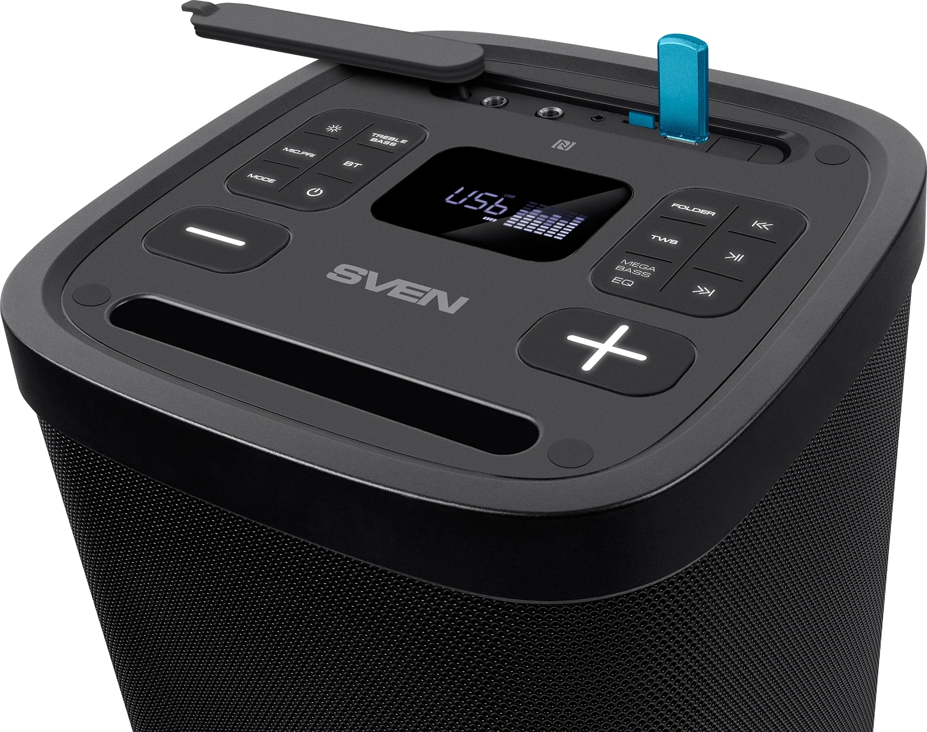 SVEN PS-950, черный (160 Вт, TWS, Waterproof(IPx4), Bluetooth, FM, USB, microSD, LED-дисплей,8800мА*ч)