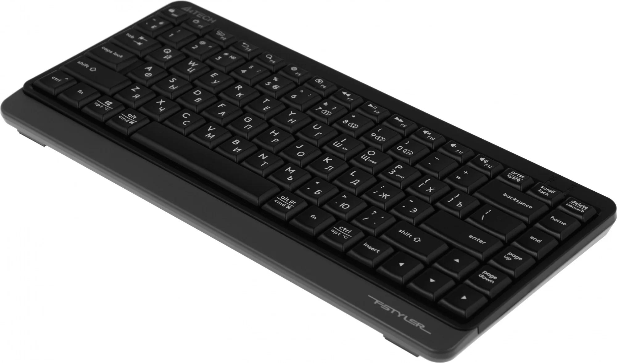 Клавиатура беспроводная A4TECH Fstyler FBK11 black/grey (USB/BT, 86 клавиш, slim) (FBK11 GREY)