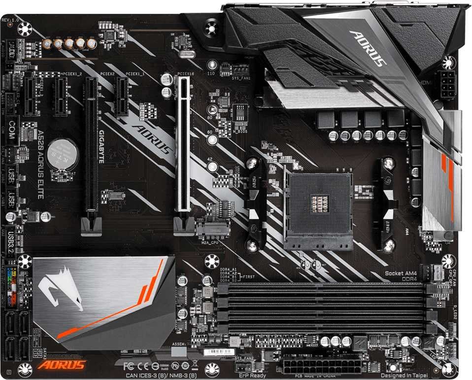 Материнская плата Gigabyte A520 AORUS ELITE, Socket AM4, AMD A520, 4xDDR4-3200, DVI-D+HDMI, 2xPCI-Ex16, 3xPCI-Ex1, 4xSATA3(RAID 0/1/10), 1xM.2, 8 Ch Audio, GLan, (4+4)xUSB2.0, (4+2)xUSB3.2, 1xPS/2, ATX, RTL {8} (809812)
