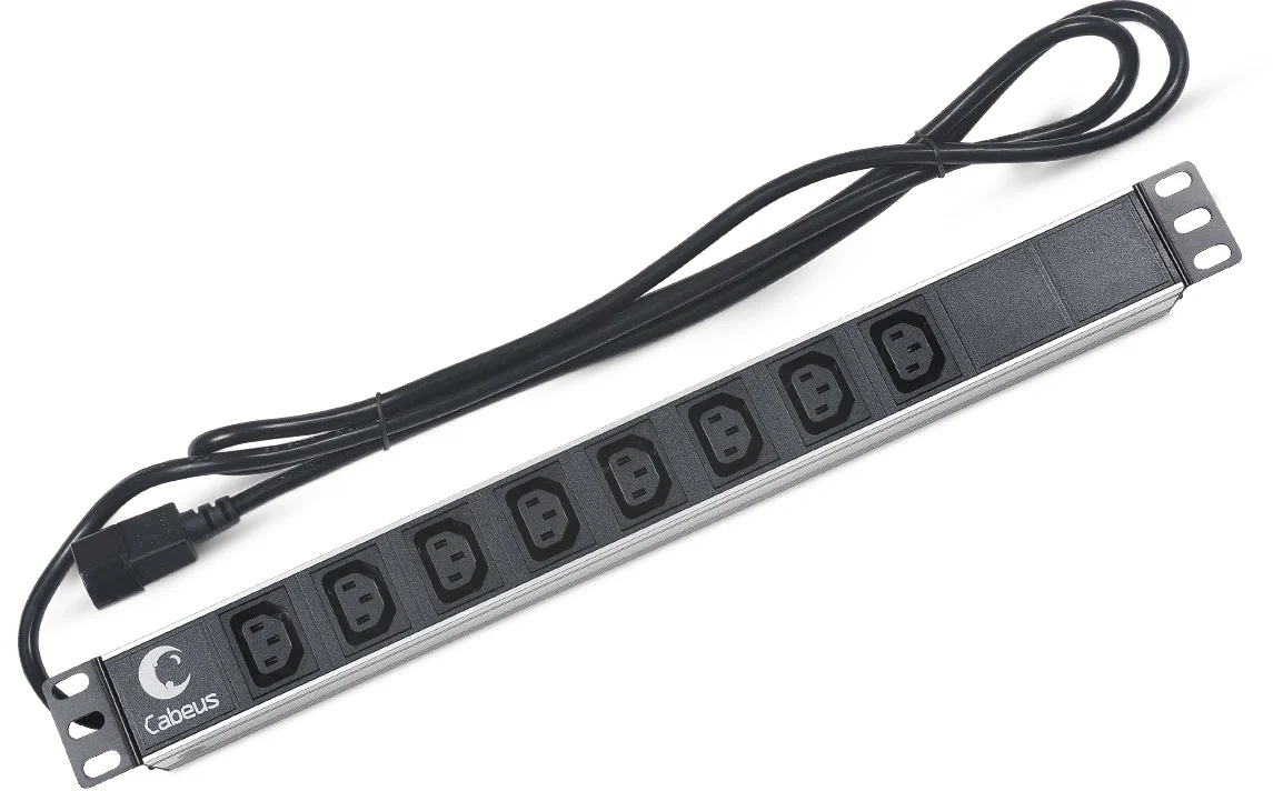 Блок распределения питания Cabeus PDU-8I-2IEC, 8×C13, 10А, 1U, горизонтальный
