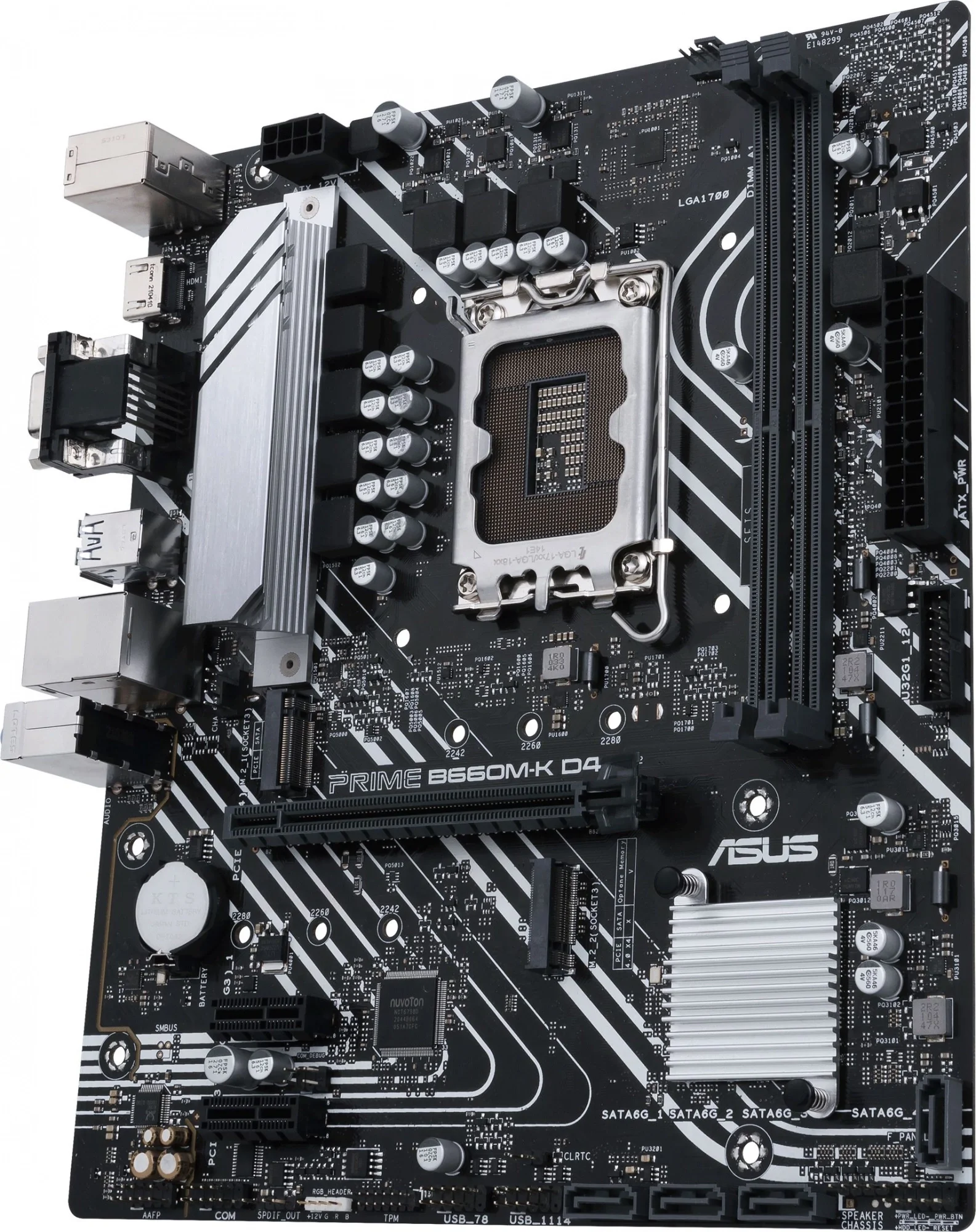 ASUS PRIME B660M-K D4 (Socket 1700, mATX, 2xDDR4(64GB), VGA/HDMI 2.1, 1xPCIe 4.0x16/2xPCIe 3.0, 1xLAN, 4xSATA 6Gb/s, 2xM.2, 4xUSB 3.2, 2xUSB 2.0, 1xPS/2)