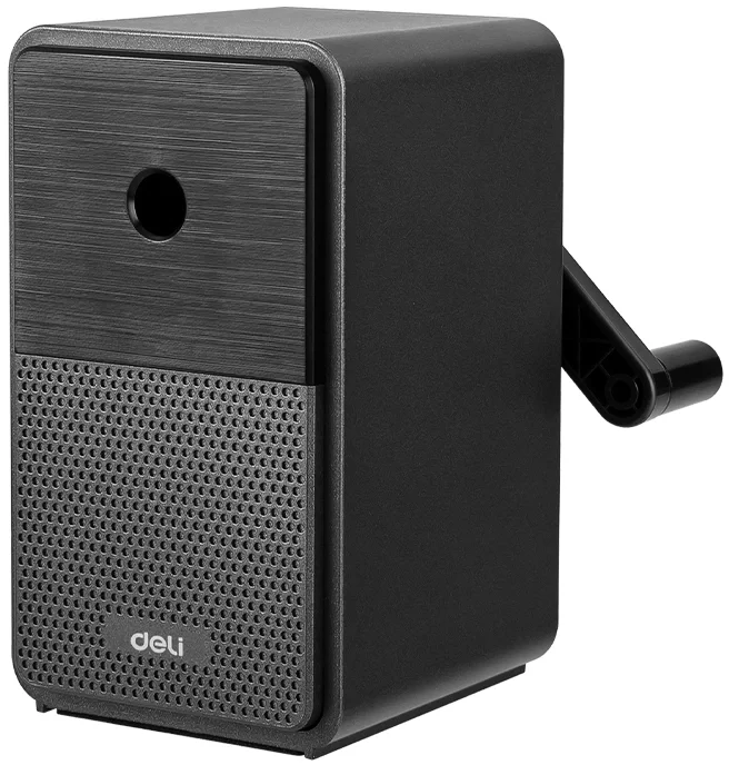 Точилка для карандашей механическая Deli 71160Black, 1 отверстие, пластик, черный