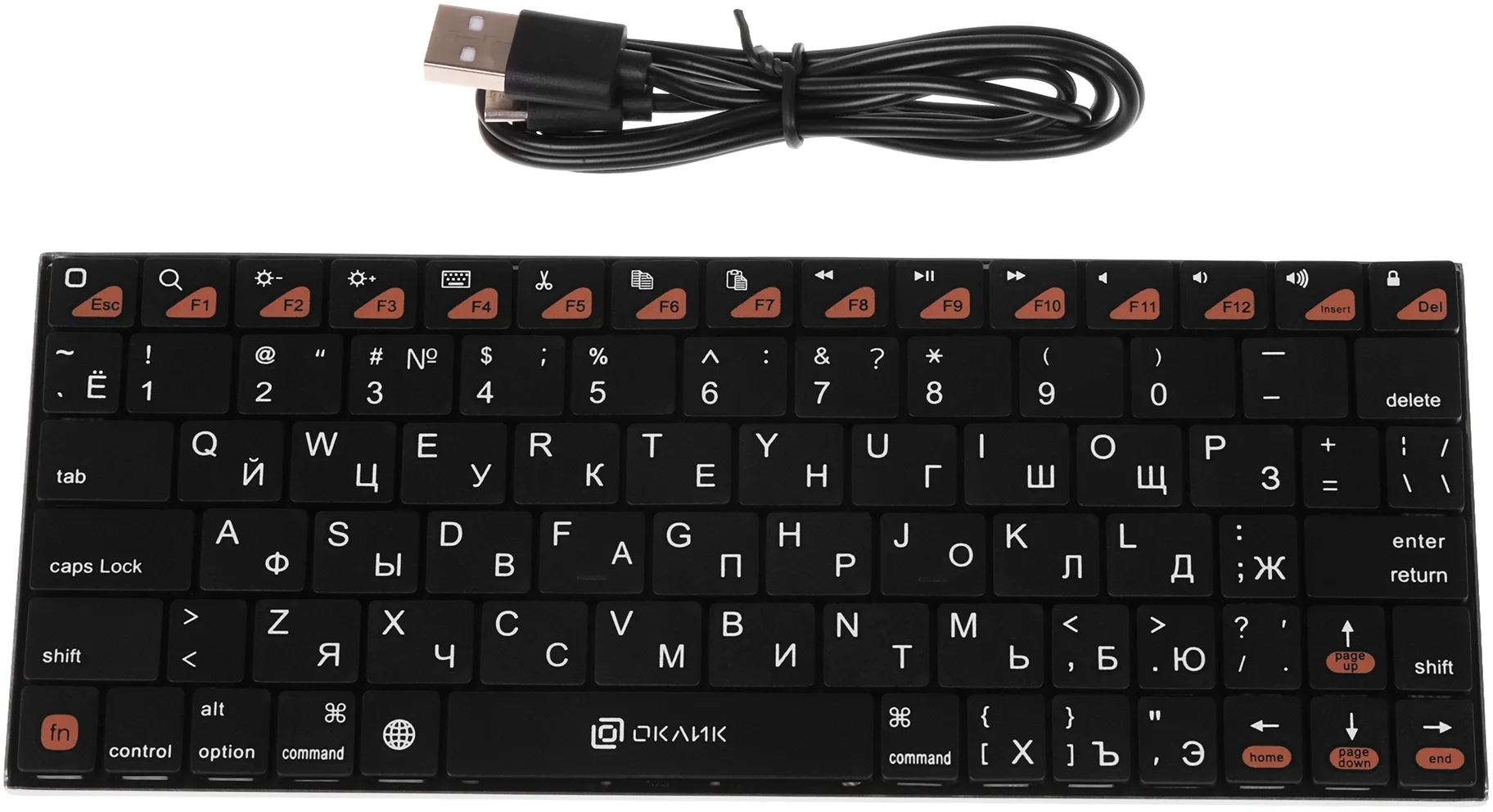 Беспроводная клавиатура Oklick 840S, Bluetooth, черный (754787)