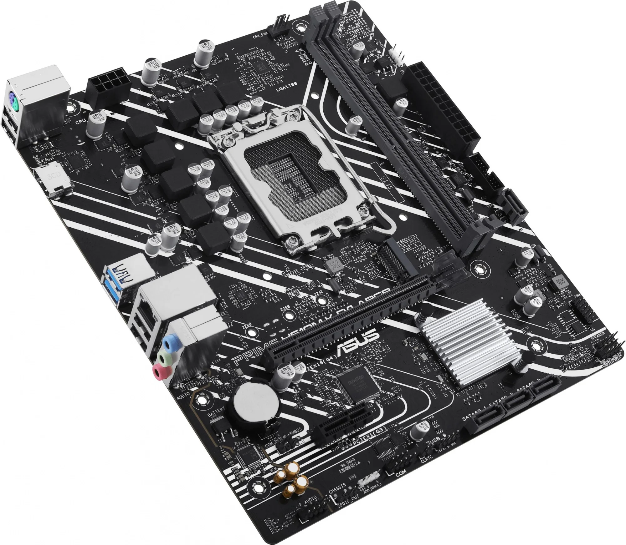 Материнская плата Asus - PRIME H610M-K D4 ARGB, mATX, Intel H610, 1xLGA 1700, 2xDDR4 до 64ГБ, 1x1GbE, audio, M.2, HDMI, 1xPS/2, 4xSATA, 4xUSB2.0, 2xUSB3.2, PRIME H610M-K D4 ARGB