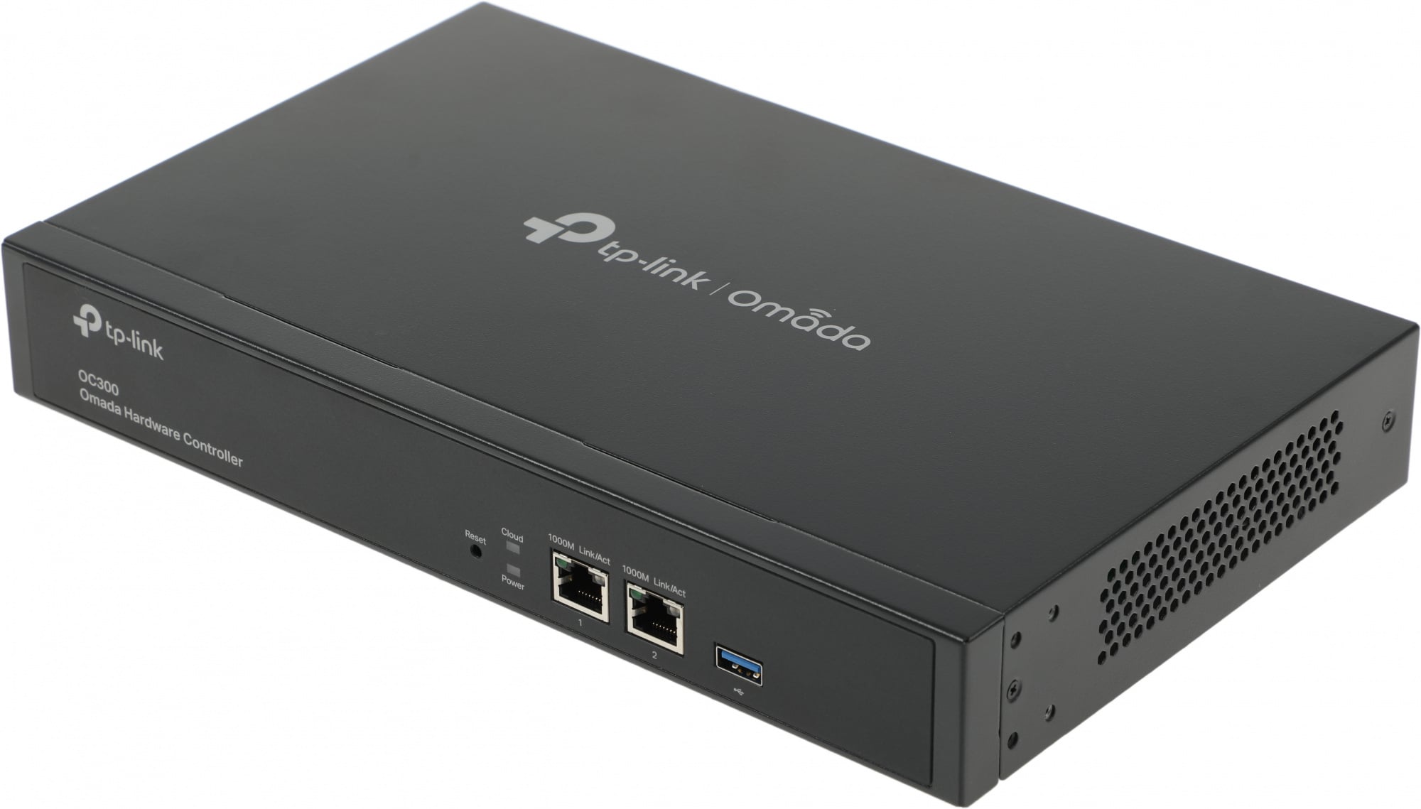 Контроллер TP-Link Omada hardware Controller OC300, 2 gigabit ethernet ports, 1 USB 3.0 port, managed up to 500 Omada Access Points/Switch/Gateway, support batch configuration, firmware upgradation, intelligent network monitoring and captive portal, easy management via Omada APP/Web UI/Cloud access.