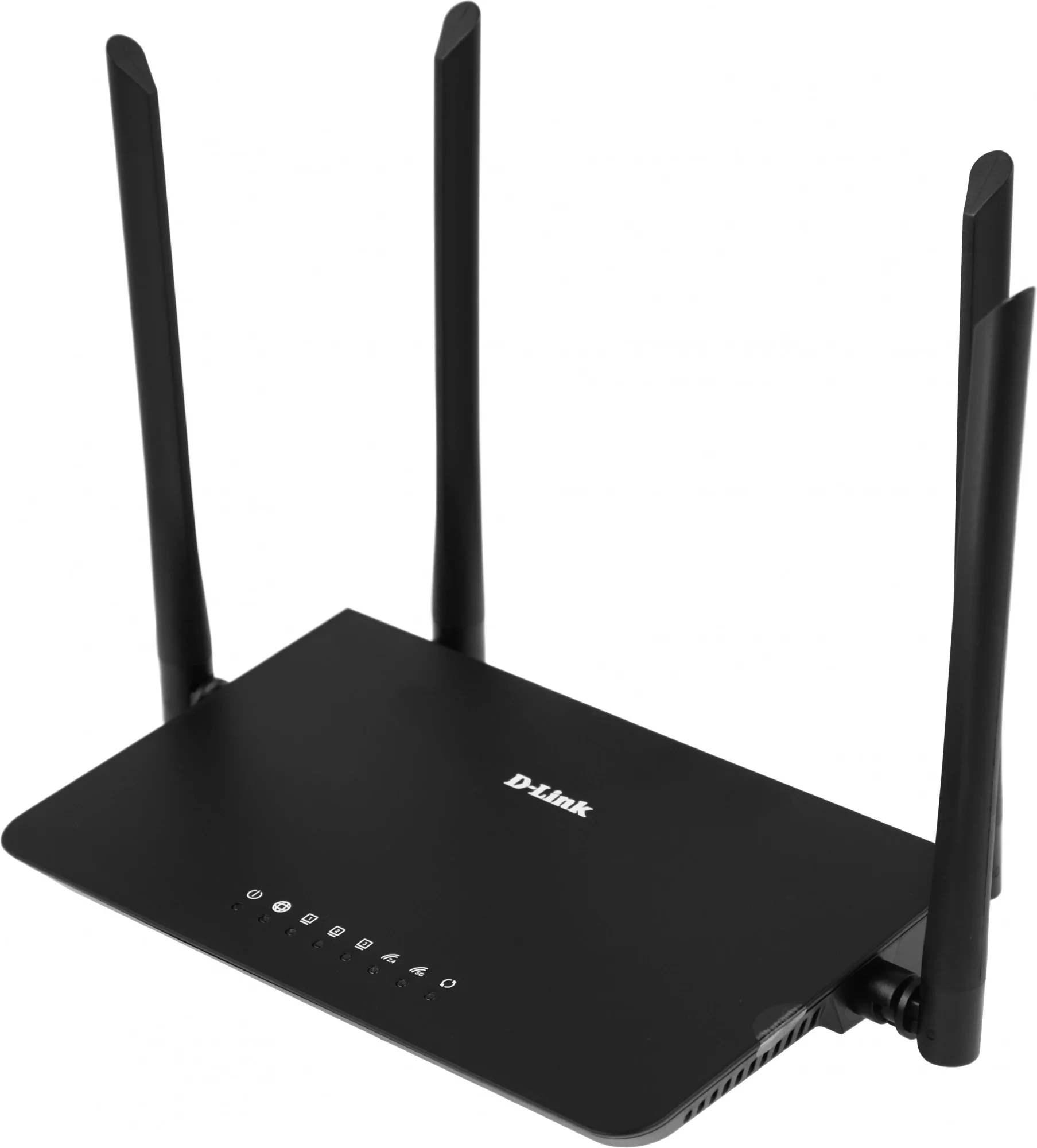 Беспроводной маршрутизатор D-Link - DIR-820, 2.4/5 ГГц, 867Мб/с, IEEE 802.11 a/b/g/n/ac, 3x RJ-45, 10/100 Мб/с, mac address filtering, 4 antennas, чёрный, DIR-820/RU/A1A