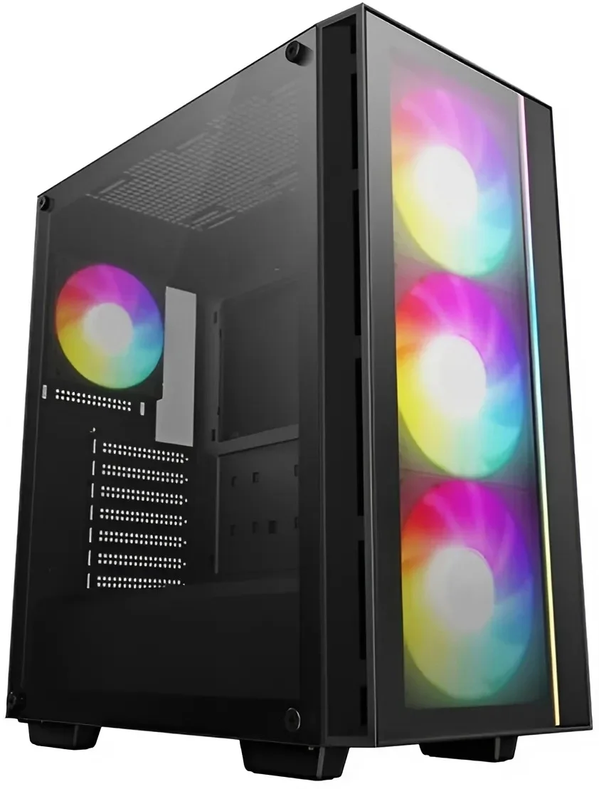 Копрус Deepcool MATREXX 55 V4 без БП, боковое окно (закаленное стекло), 3xARGB LED 140мм вентилятора спереди, 1xARGB LED 120мм вентилятор сзади, черный, ATX (R-MATREXX55-BKADA4-G-4)