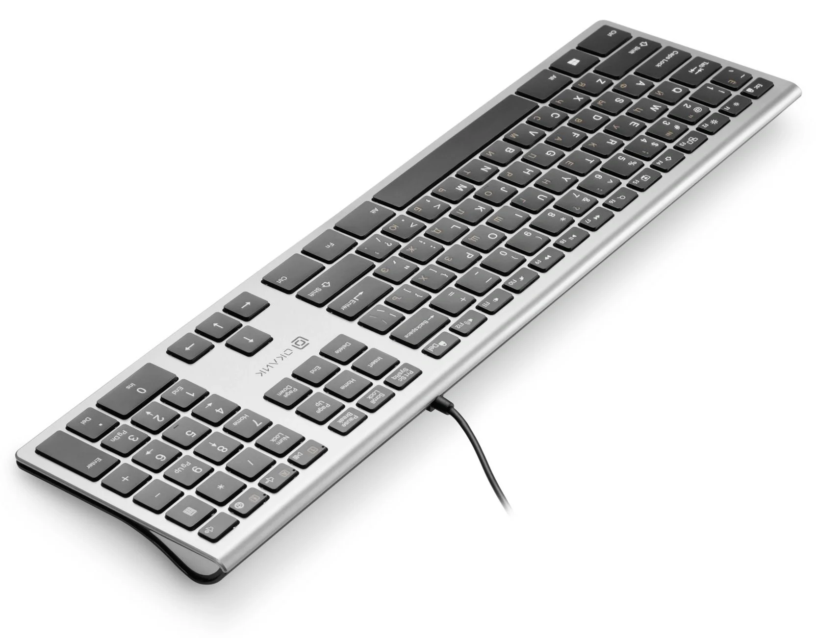 Клавиатура Оклик 890S серый/черный USB slim Multimedia (1784239) кабель 1.6м