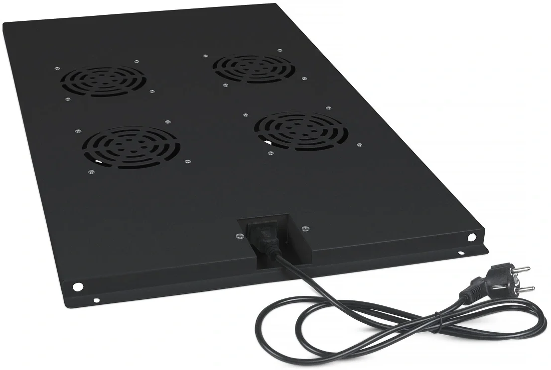 TRAY-100-BK Вентиляторный модуль Cabeus 1U 40х417х715 мм (ВхШхГ) вентиляторов: 4 поток: 600 м3/ч в напольные шкафы серии SH-05C глубиной 1000мм цвет: чёрный