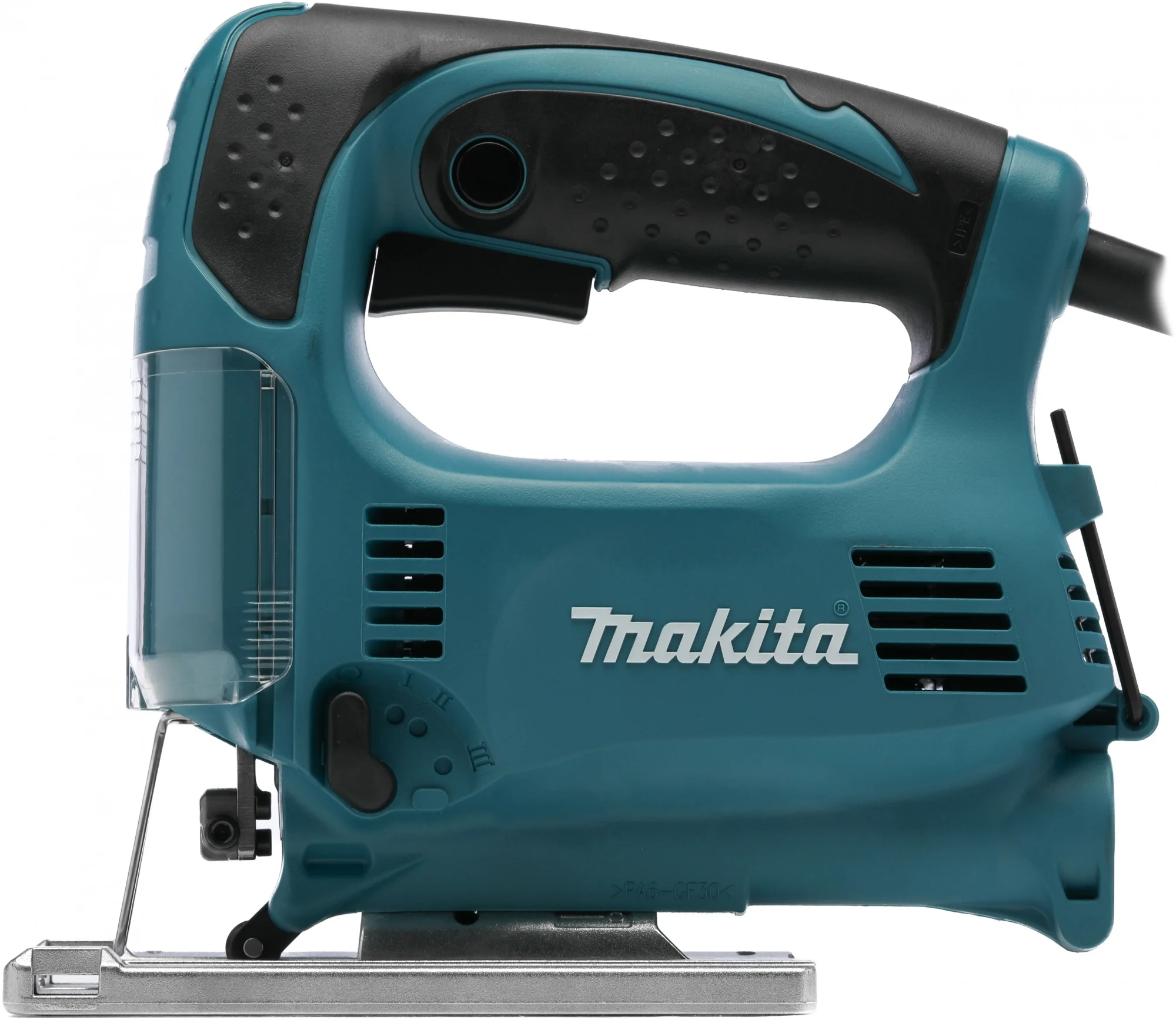 Makita <4329K> Лобзик (450 Вт, 3100 об/мин, глубина 65 мм, ход 18  мм,  маятник,  регулятор, кейс)