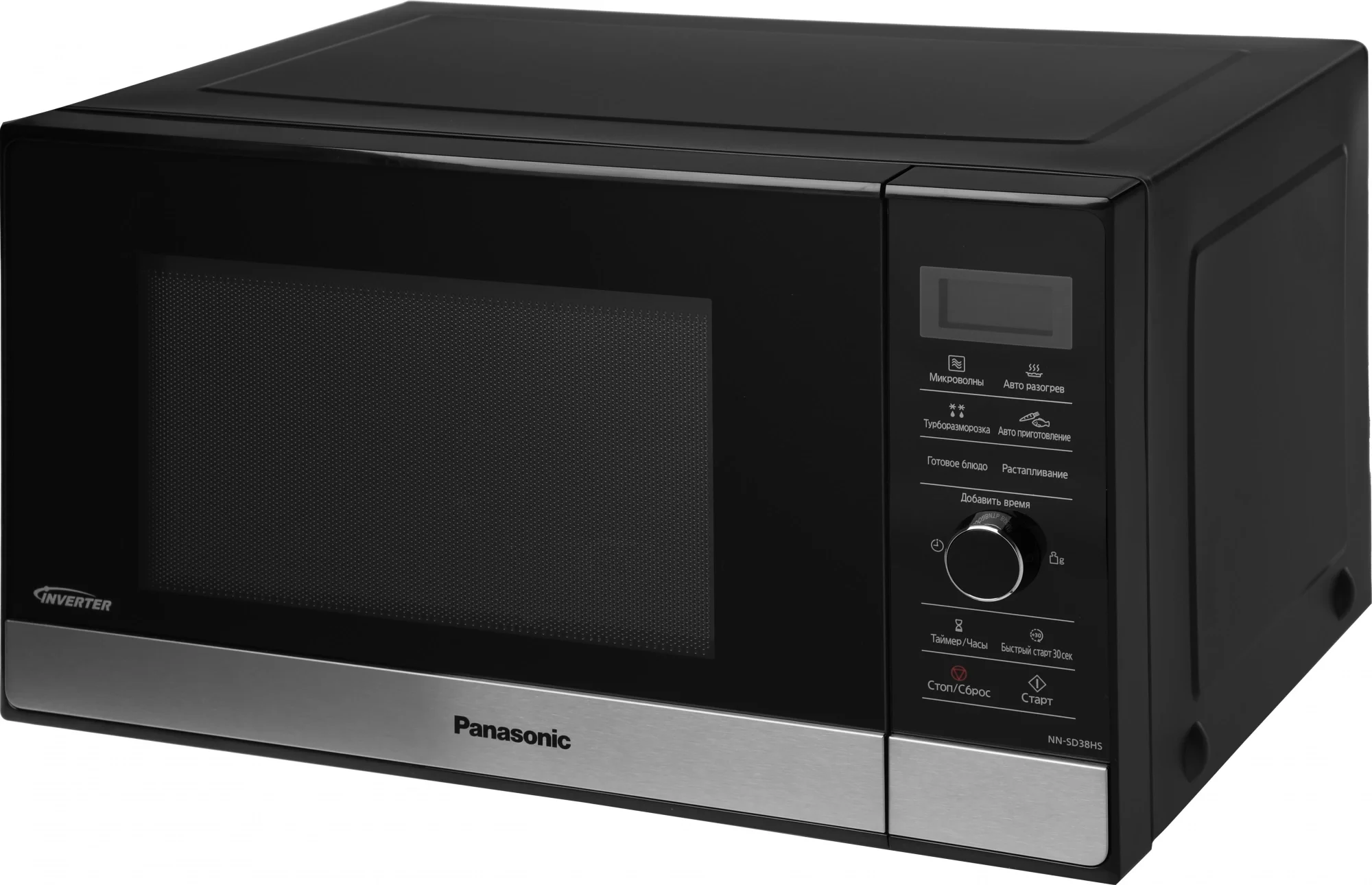 Микроволновая печь Panasonic NN-SD38HSZPE черный/серебристый, 23 л, 1000 Вт, переключатели - сенсор, поворотный механизм