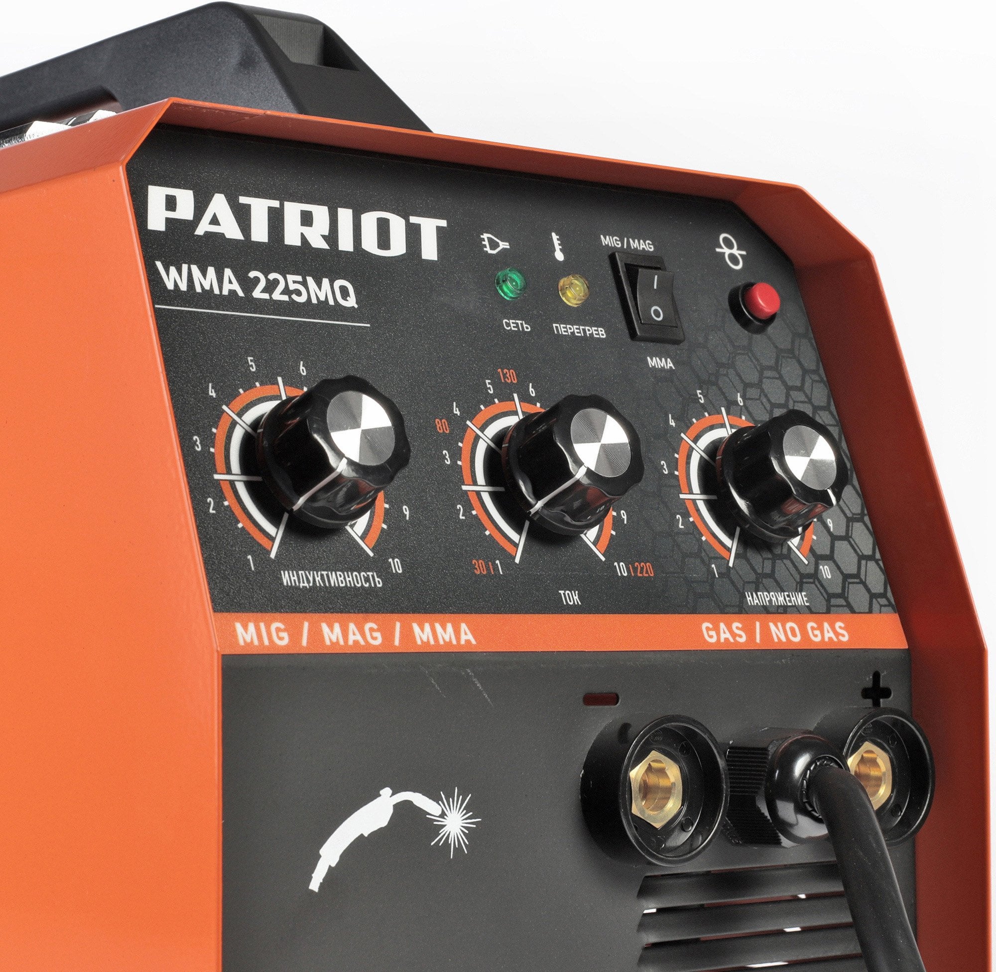 PATRIOT WMA 225MQ MIG/MAG/MMA Полуавтомат сварочный инверторный [605301755] { MIG: 40-220А; сварочный ток в режиме MMA: 40-220А; ПВ }