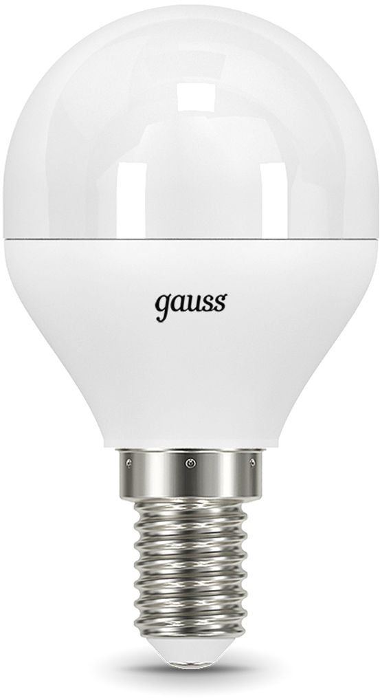 105101210 Лампа светодиодная Gauss 9.5Вт цок.:E14 шар 220B  4100K св.свеч.бел.нейт. (упак.:10шт)