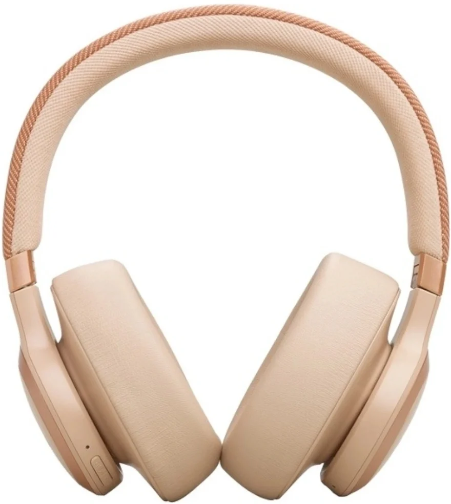 Беспроводные/проводные наушники JBL Live 770NC бежевый, полноразмерные, Bluetooth + проводной, адаптивное шумоподавление