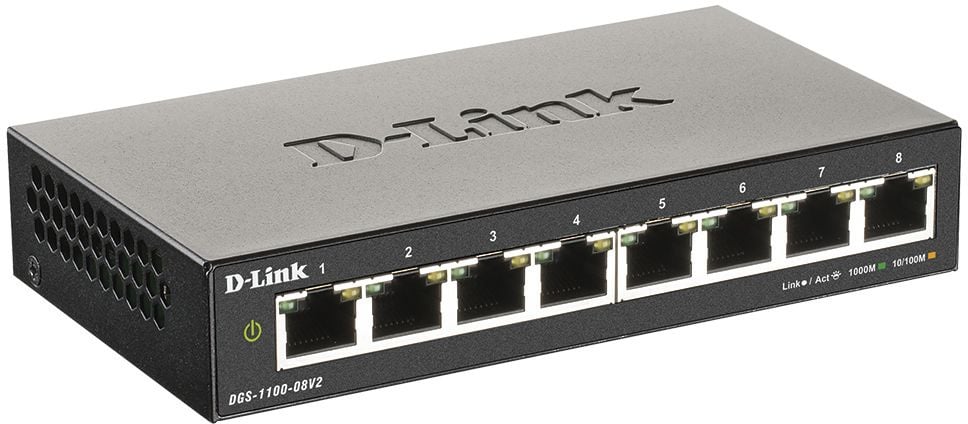 Коммутатор D-Link DGS-1100-08V2/A1A, L2, 8×1GbE
