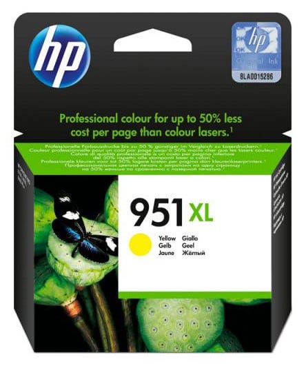 CN048AE - Yellow Ink Cartridge №951XL for Officejet Pro 8100 ePrinter /Officejet Pro 8600 e-All-in-One, up to 1500 pages.