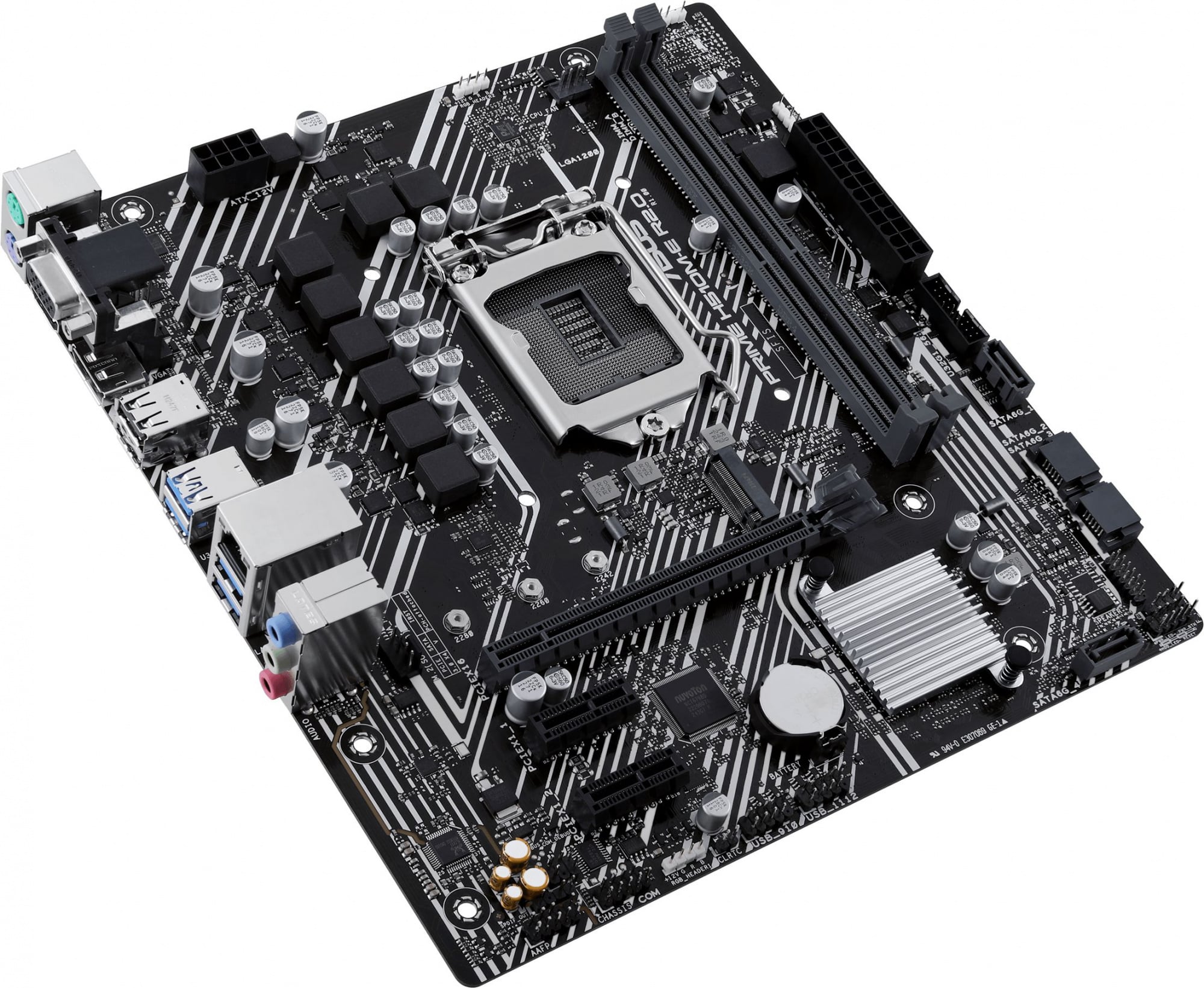 Материнская плата ASUS PRIME H510M-E R2.0, LGA 1200, Intel H470, 2xDDR4, 4xSATA, 1xM.2, 1xPCIe 4.0 x16, 2xPCIe x1, 1xHDMI, 1xDP, 1xVGA, 1x 1Gb LAN, 4xUSB-A 3.2 Gen 1, 2xUSB-A 2.0, 3x3.5 мм, 7.1, mATX