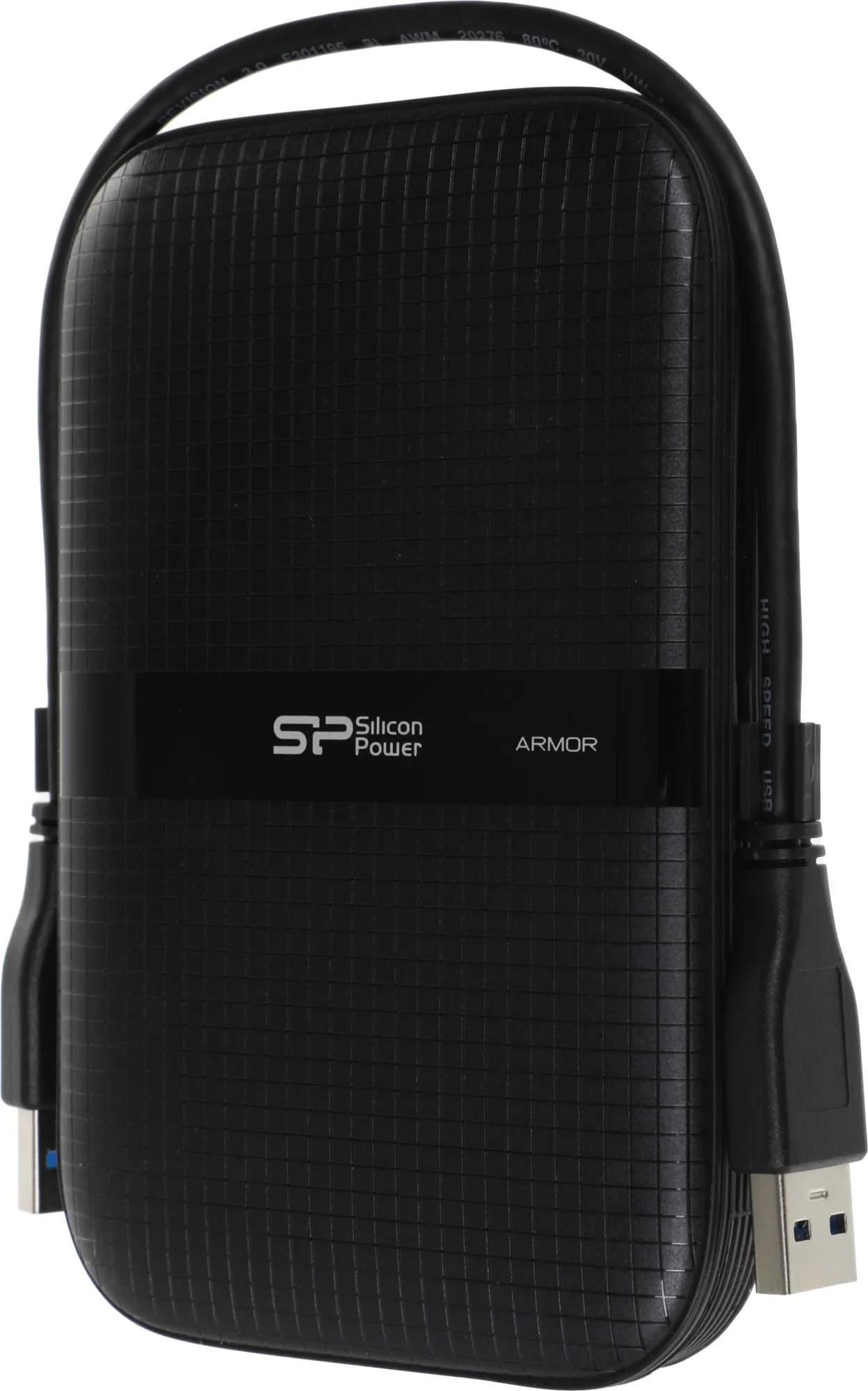 SP020TBPHDA60S3A - Silicon Power Armor - A60 2TB Portable HDD USB 3.2 Gen1 Black, Shockproof MIL-STD 810G Method 516.6 Procedure IV, Water-resistant IPX4, LED light