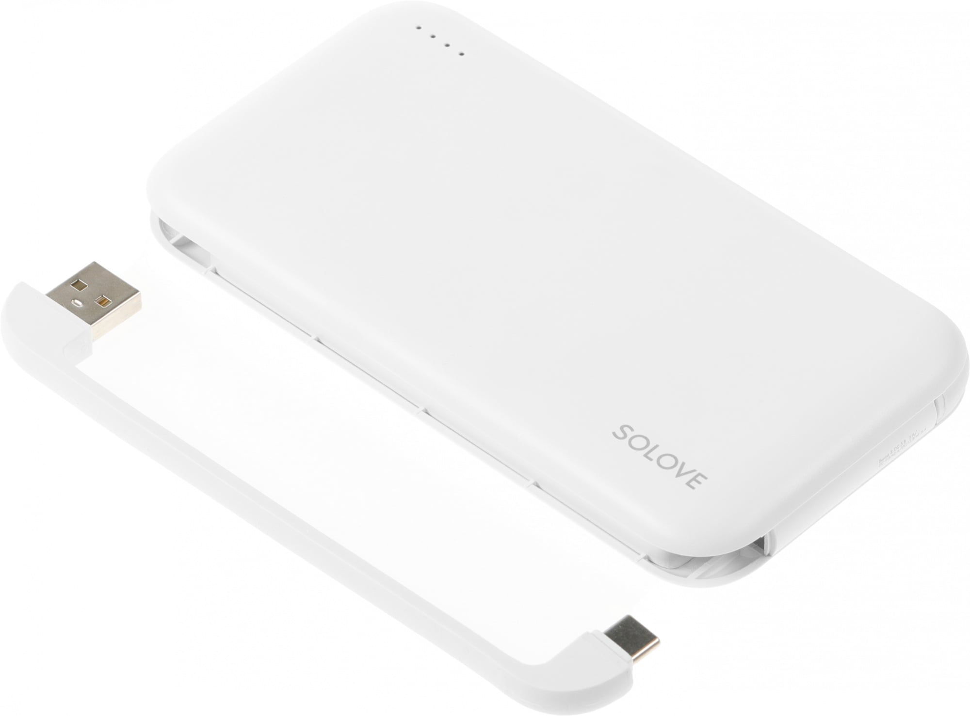 Портативный аккумулятор Solove W7 10000mAh QC3.0 12W 3A USB-A/USB-C белый (W7 WHITE RUS)