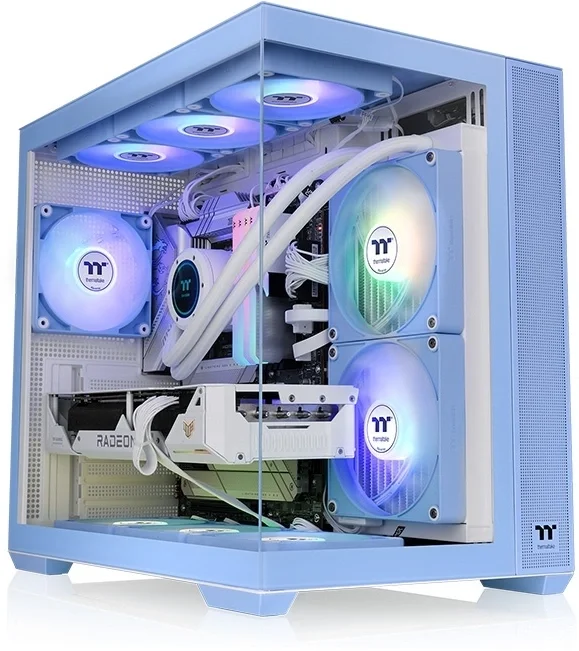 Корпус Thermaltake View 380 TG ARGB Hydrangea синий ATX 6x120mm 2x140mm 1x200mm 2xUSB3.0 audio bott PSU [CA-1Z2-00MFWN-00]