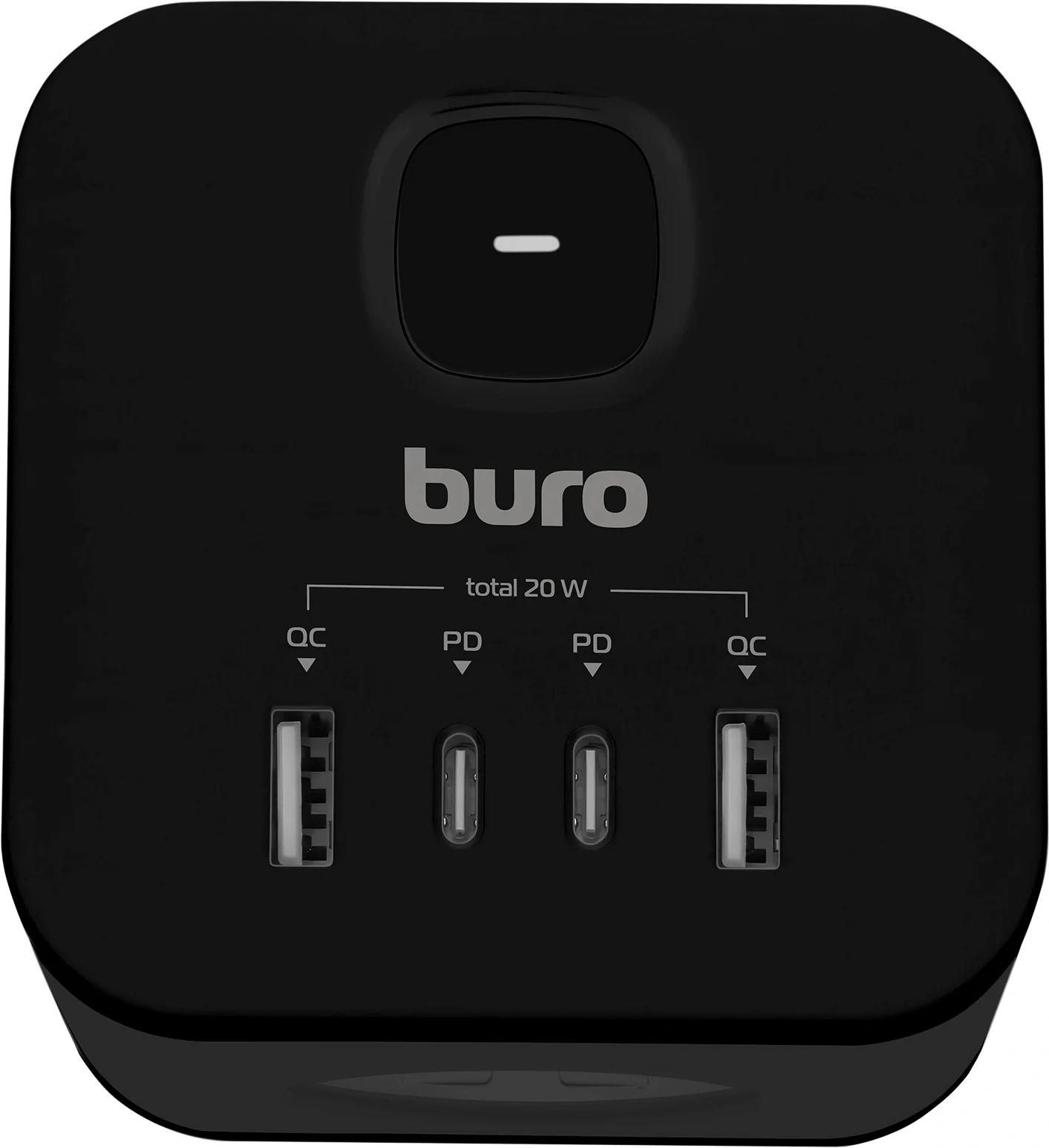 Сетевой разветвитель Buro BU-PW3UC-Plus-B (3 розетки) черный (коробка)