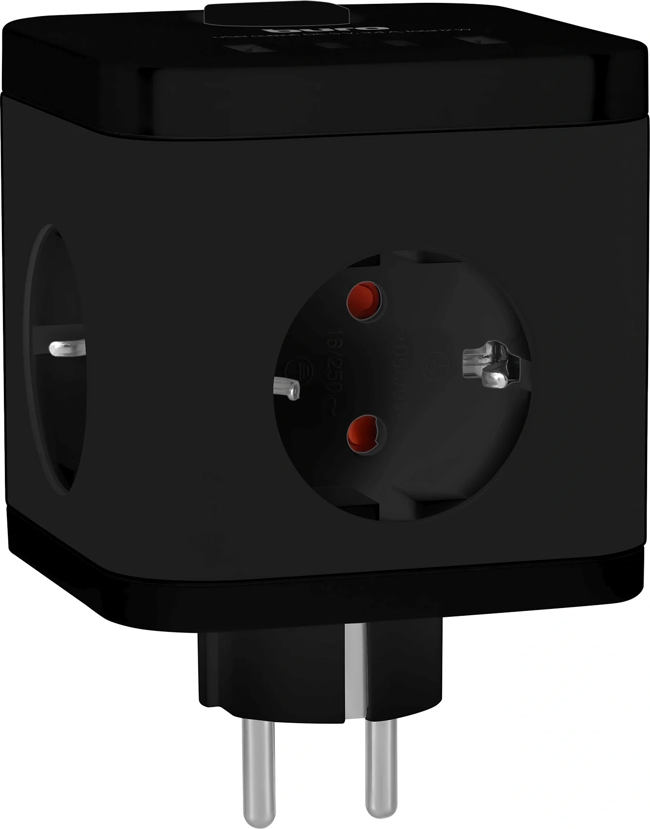 Сетевой разветвитель Buro BU-PW3UC-Plus-B (3 розетки) черный (коробка)