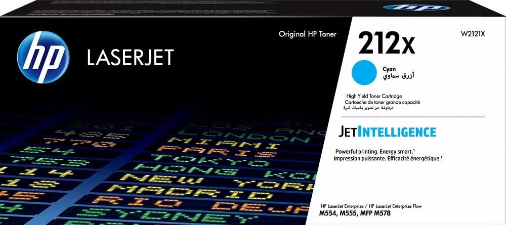 Тонер-картридж HP 212X Cyan для Color LJ Enterprise M555dn/M555x/M554dn MFP M578dn/M578f Flow MFP M578c (10000 стр) ( W2121X )