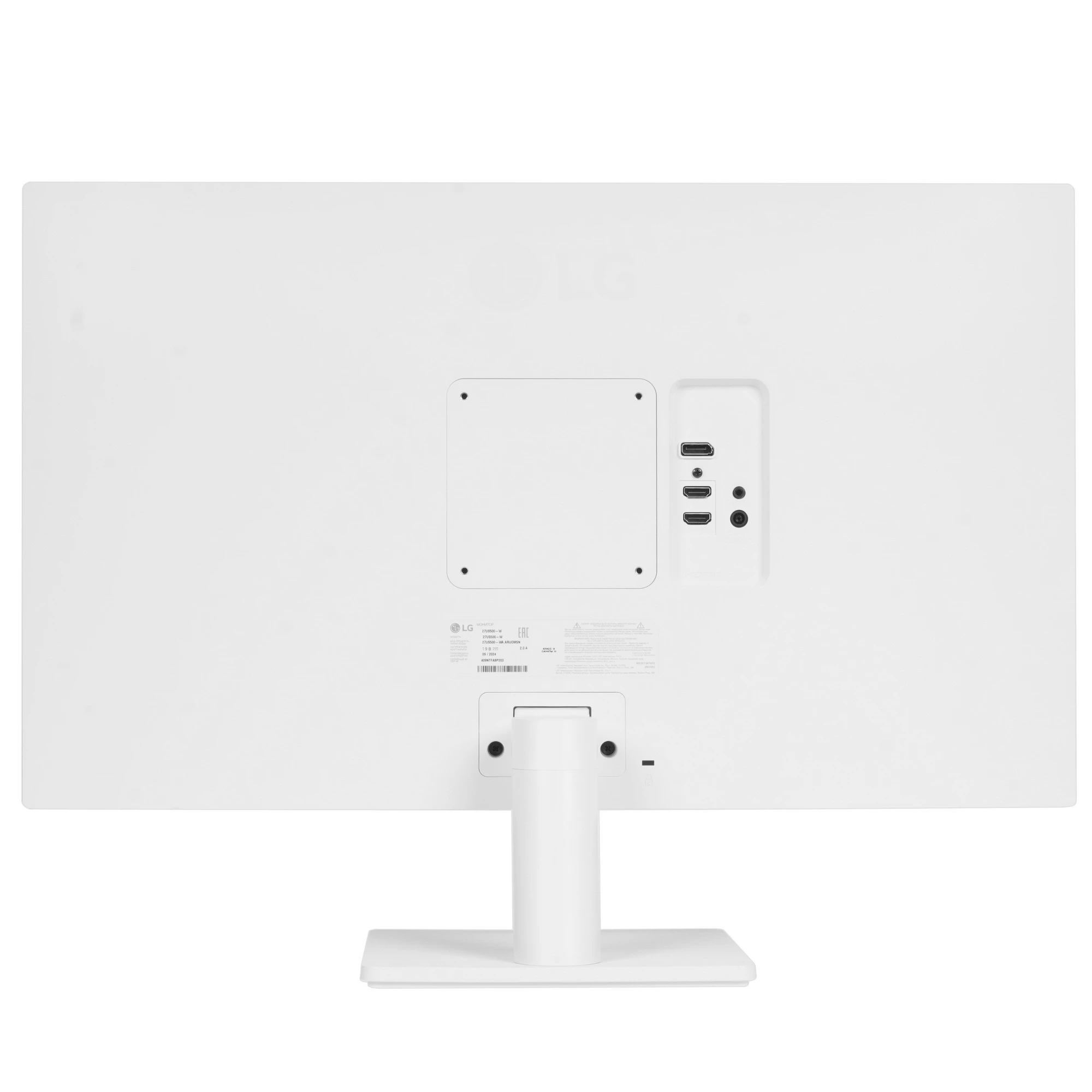 27" LG UltraFine 27US500-W белый (3840x2160, 60Hz, IPS, 1000:1, 5мс, 300cd, HDMI, DP, Pivot)