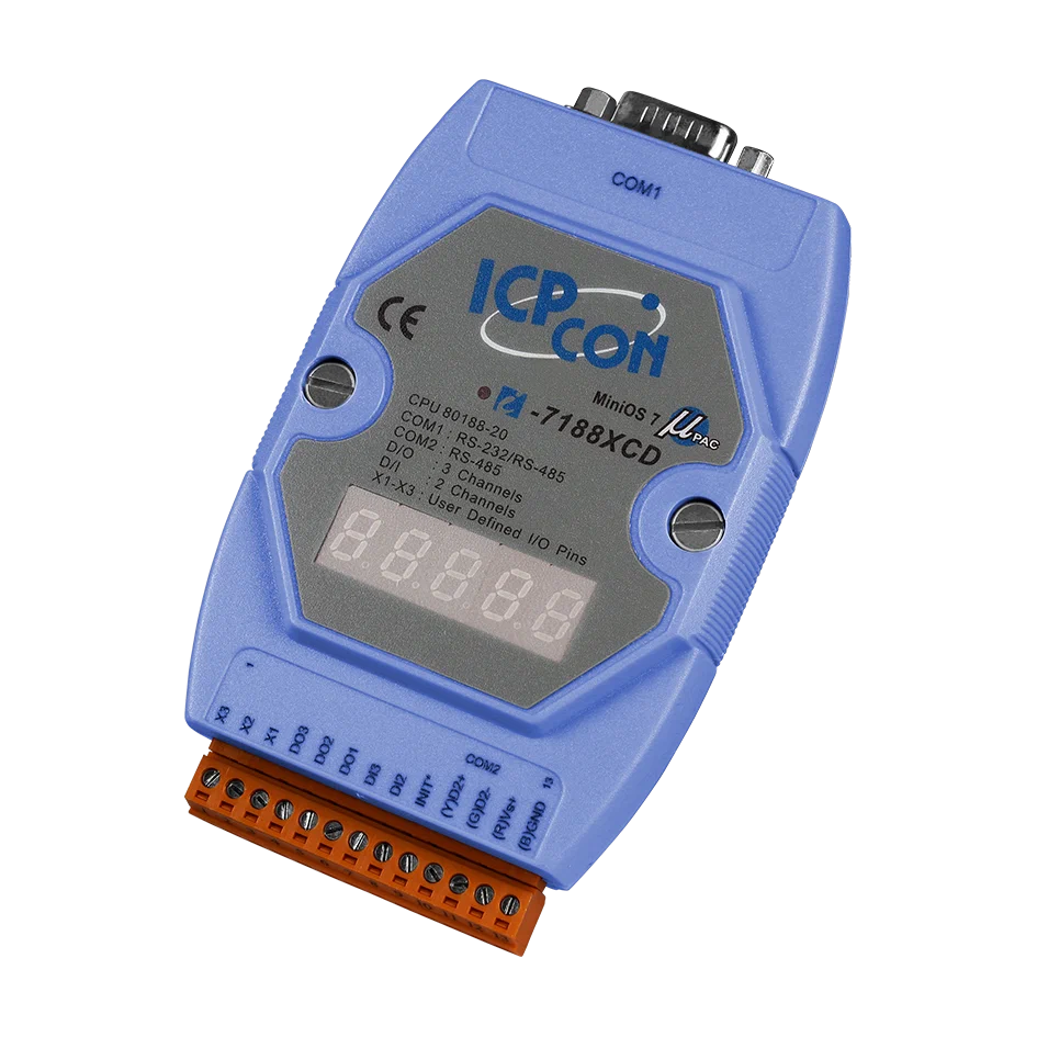 ICP DAS I-7188E5-485 Коммуникационный контроллер, Ethernet, 1xRS-232, 4xRS-485, 512K Flash, 384K SRAM, MiniOS7