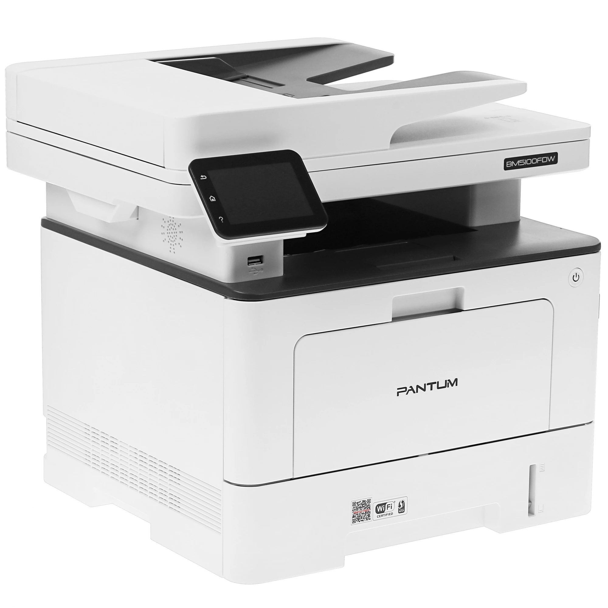 Pantum BM5100FDW МФУ лазерное ЧБ, A4, C/P/S, факс, дуплекс, 40стр/мин, 1200x1200 dpi, 512 MB RAM, ADF50, лоток 250 листов, USB, LAN, WiFi, старт.картр.3000стр. {проектная модель}