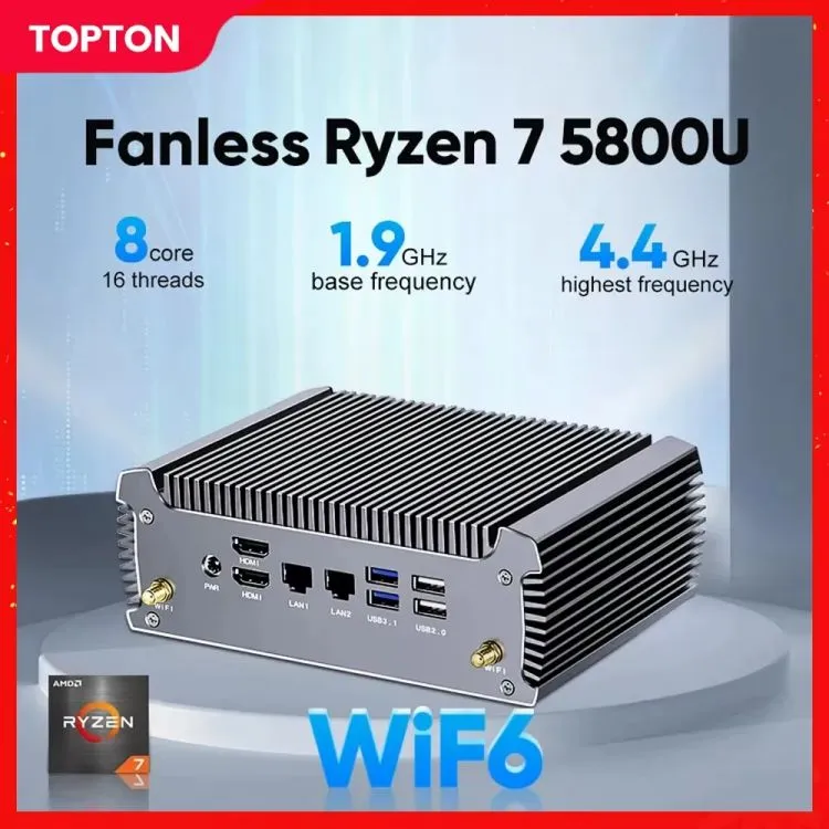 Topton без вентилятора AMD Ryzen 7 5800U