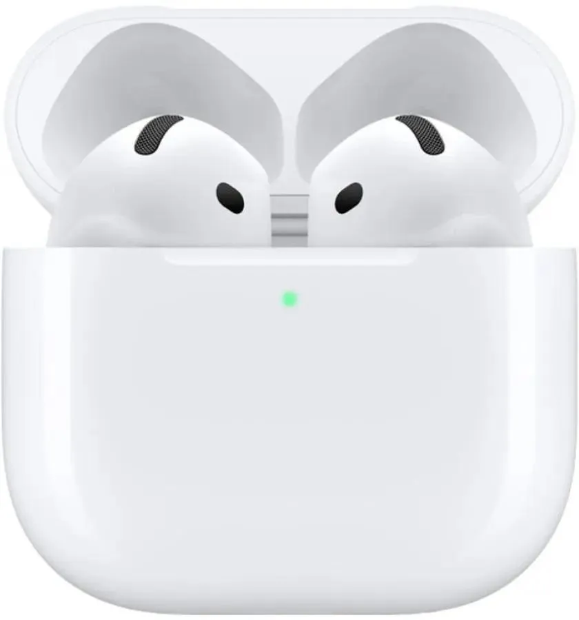 Гарнитура вкладыши Apple A3050,A3053,A3058 AirPods 4 белый беспроводные bluetooth  в  ушной  раковине (MXP63LL/A)