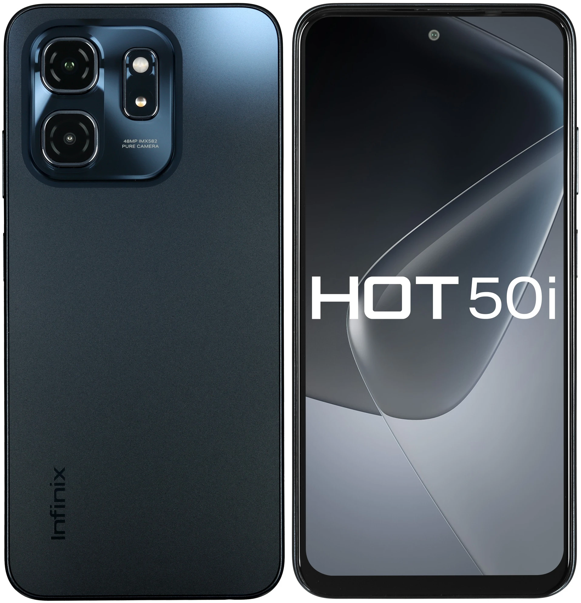 10060955 Infinix X6531B Hot 50i 128Gb 4Gb серый титан 3G 4G 2Sim 6.78" 720x1600 Android 14 48Mpix  802.11 a/b/g/n/ac NFC