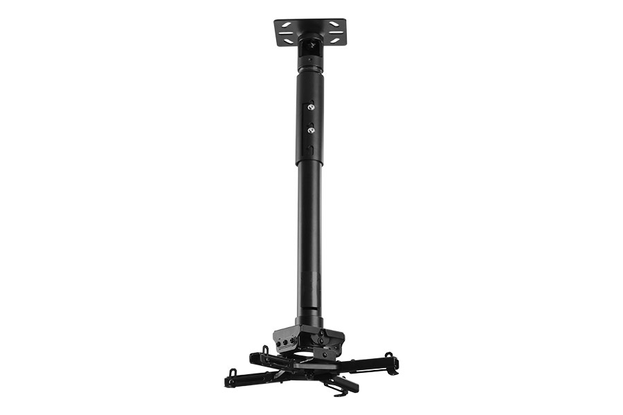 Крепеж Wize Pro PR24A Универсальное потолочный комплект Wize PR24A, состоящий из крепления+штанги 46-61 см +площадки к потолку для проектора, наклон +/- 25°, поворот +/- 6°, вращение 360°, до 23 кг, черный