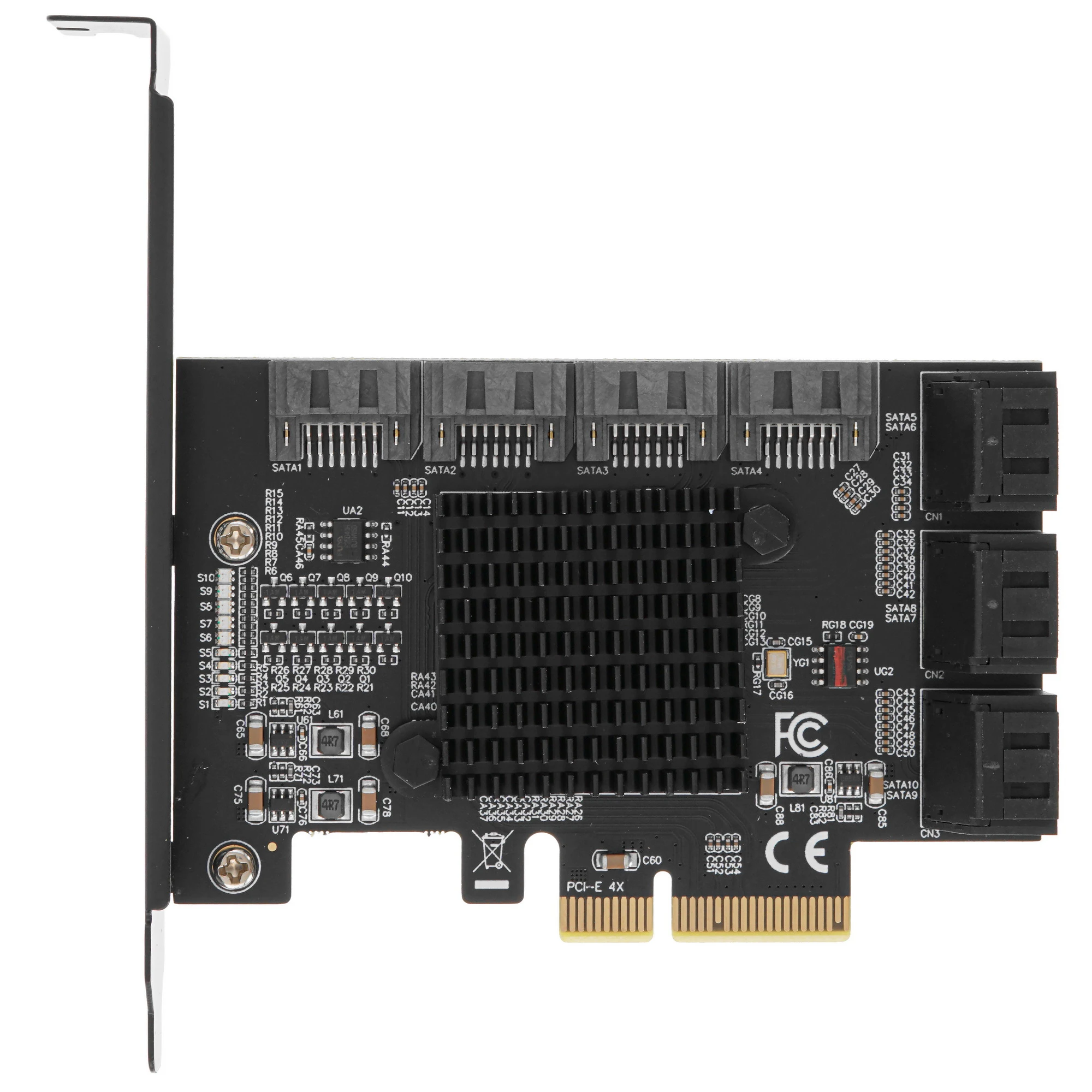 ORIENT AJ1166S10, Контроллер PCI-Ex4 v3.0, SATA3.0 6Gb/s, 10-port int, ASM1166+JMB585 chipset,