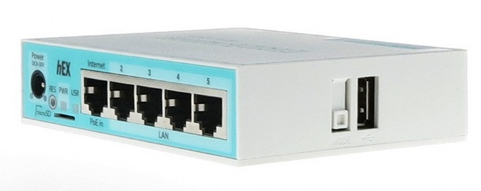 Mikrotik hEX RB750Gr3, 5 портов 10/100/1000, процессор 880MHz, 256RAM, 16Flash, поддержка карт памят