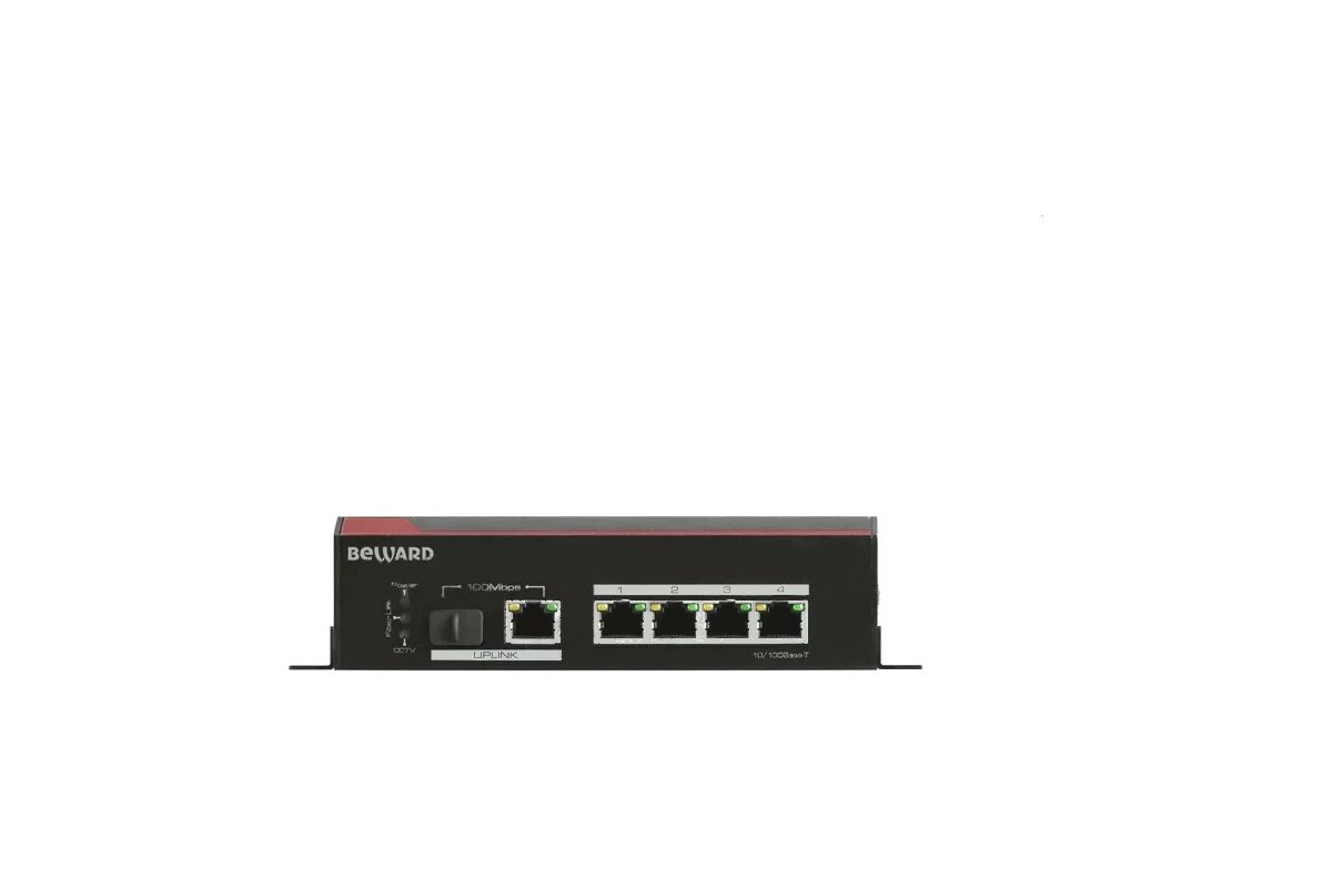 BEWARD STP-411 Неуправляемый, 4 порта RJ-45 10/100 Мбит/c + 1 порт 10/100 Мбит/с + 1 порт 100 Мбит/с SFP, промышленное исполнение