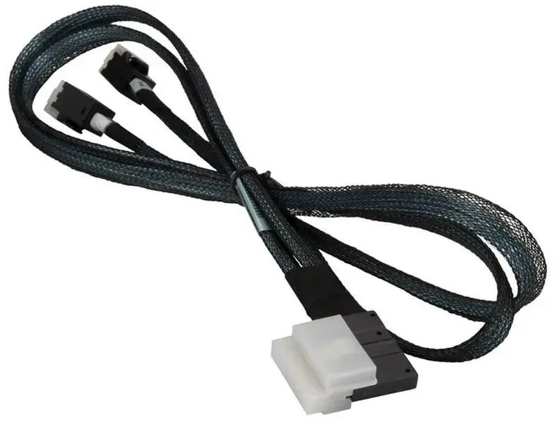 CBL-SAST-0826 - Кабель интерфейсный Slimline SAS x8 to 2x Mini SAS HD, Supermicro, CBL-SAST-0826, SLIMLINE SAS x8 (LE) to 2x MINI SAS HD,INT,70CM,32AWG,