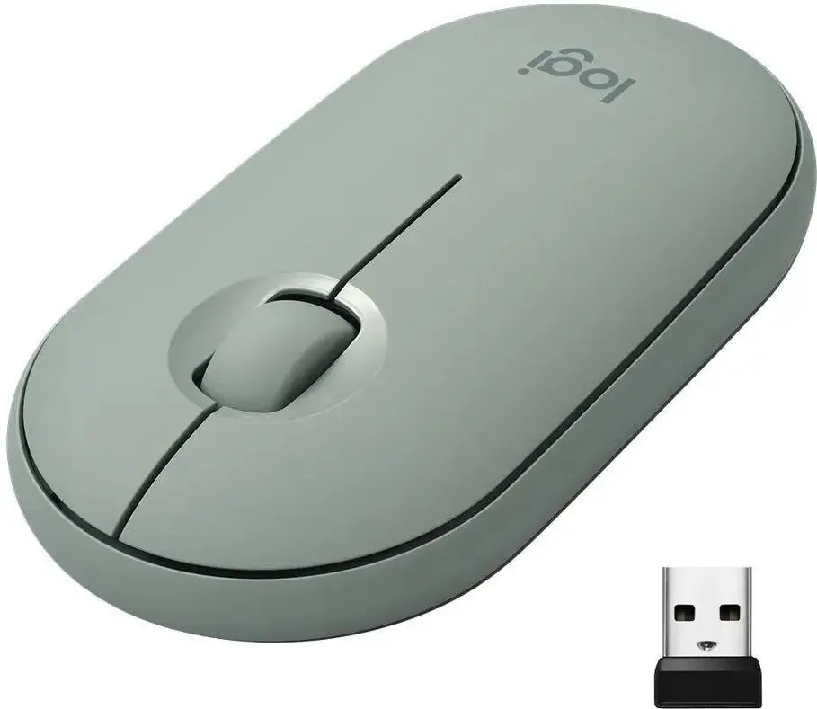 Logitech Pebble M350 Green Wireless Mouse <910-005599>  (RTL) USB 3btn+Roll