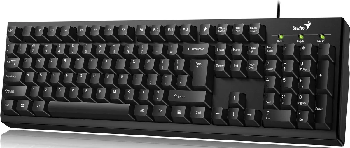 Клавиатура проводная Wired multimedia keyboard Genius SmartKB-100, USB, 104 buttons + SmartGenius button, 12 programable keys, App support, classic form, cable 1.5 m., black color