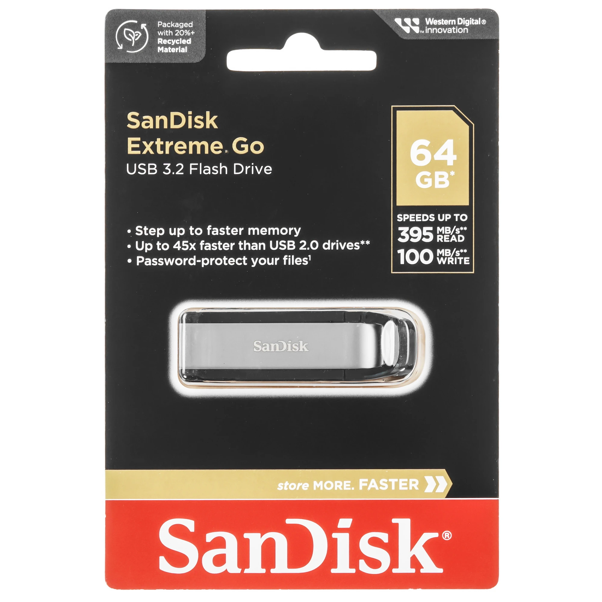 SanDisk Extreme Go <SDCZ810-064G-G46> USB3.2 Flash Drive  64Gb  (RTL)