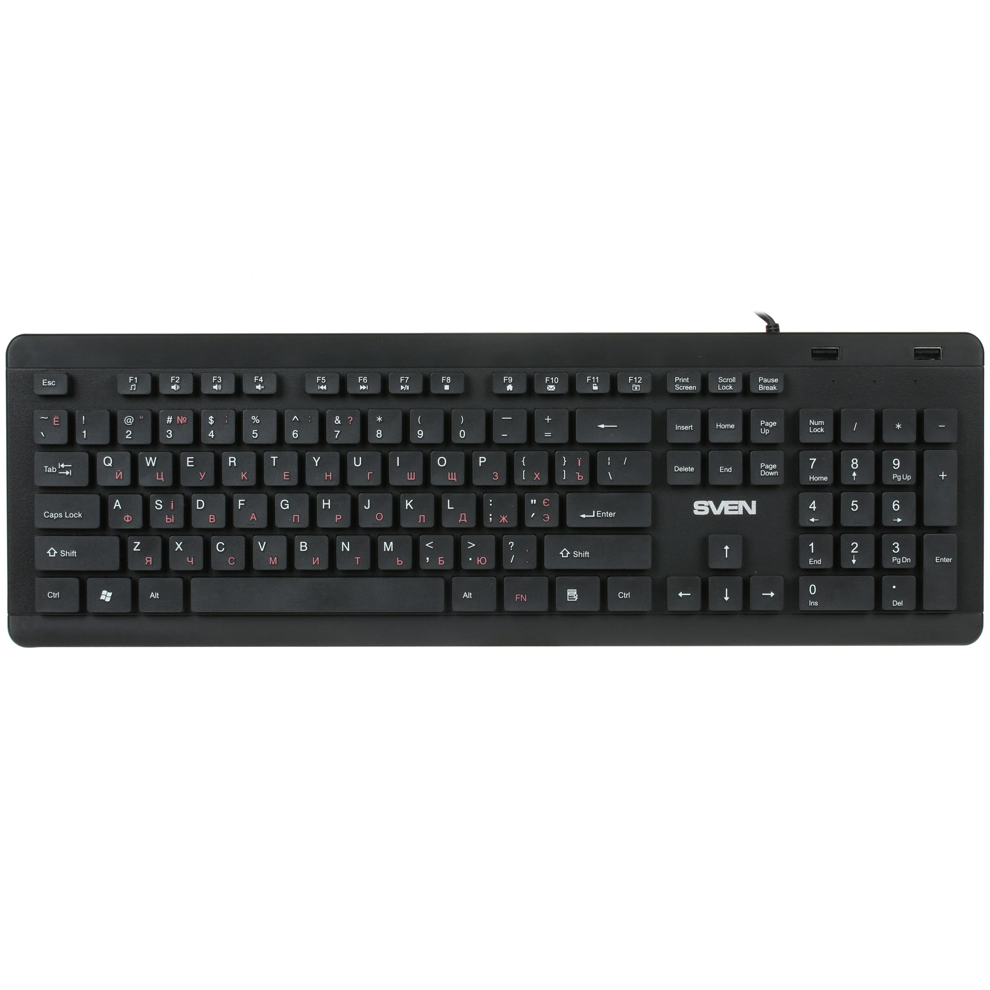 SVEN KB-E5700H чёрная (USB, + USB port, 104 кл)