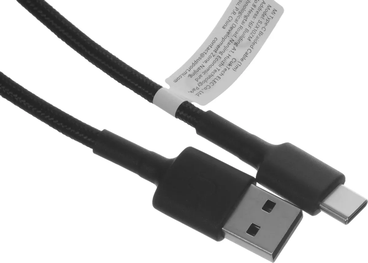 Кабель USB Xiaomi SJV4109GL, USB Type-C, плетеный, 1м, черный