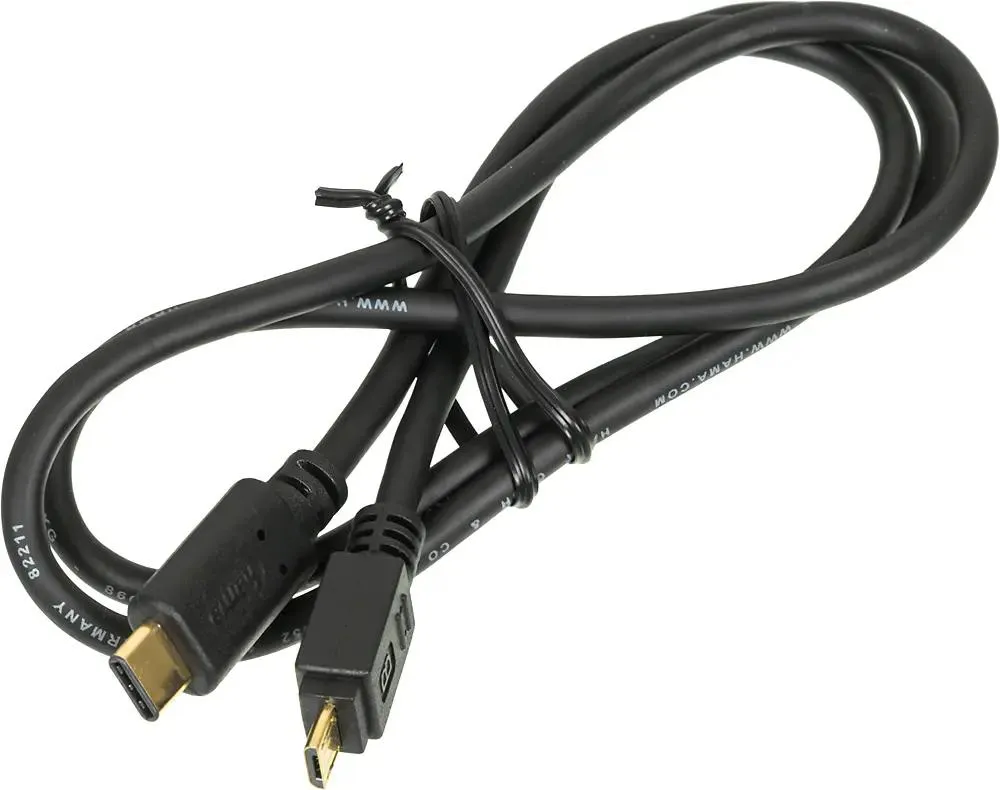 Кабель USB3.1 Hama 00135713 USB Type-C/USB 2.0 Type Micro 0.15м экран. Позолоченные контакты