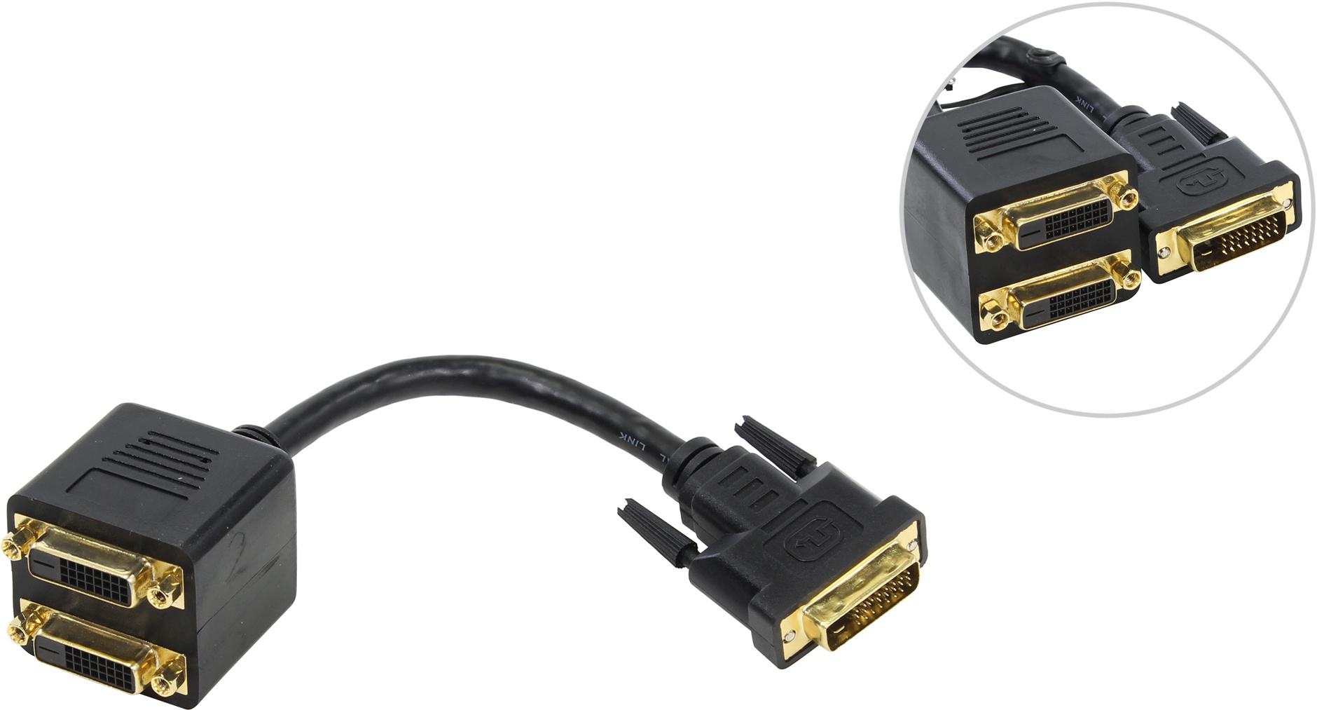 Telecom Кабель-переходник (TA655) DVI-M -- 2X-DVI-F 0.2m, Telecom [6926123462188]