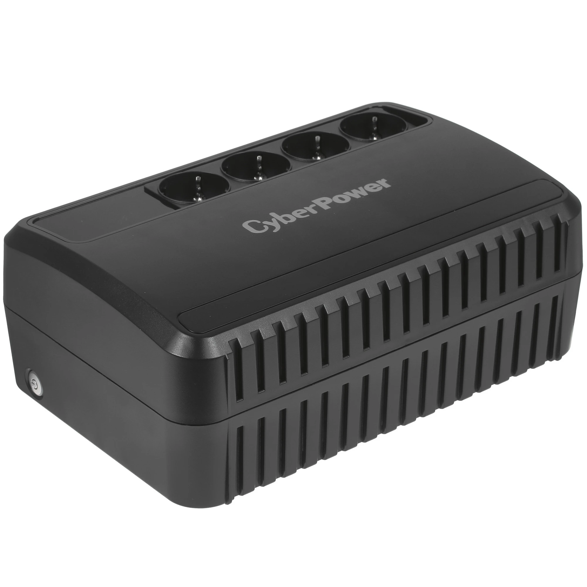BU850E - Источник бесперебойного питания, CyberPower, BU850E, Мощность 850ВА/425Вт, BU-серия, Линейно-интерактивный, Напольный, LED, AVR: 165-275В, АКБ 12В/7,2Ач*1 шт., Вых: 4xSchuko, Чёрный