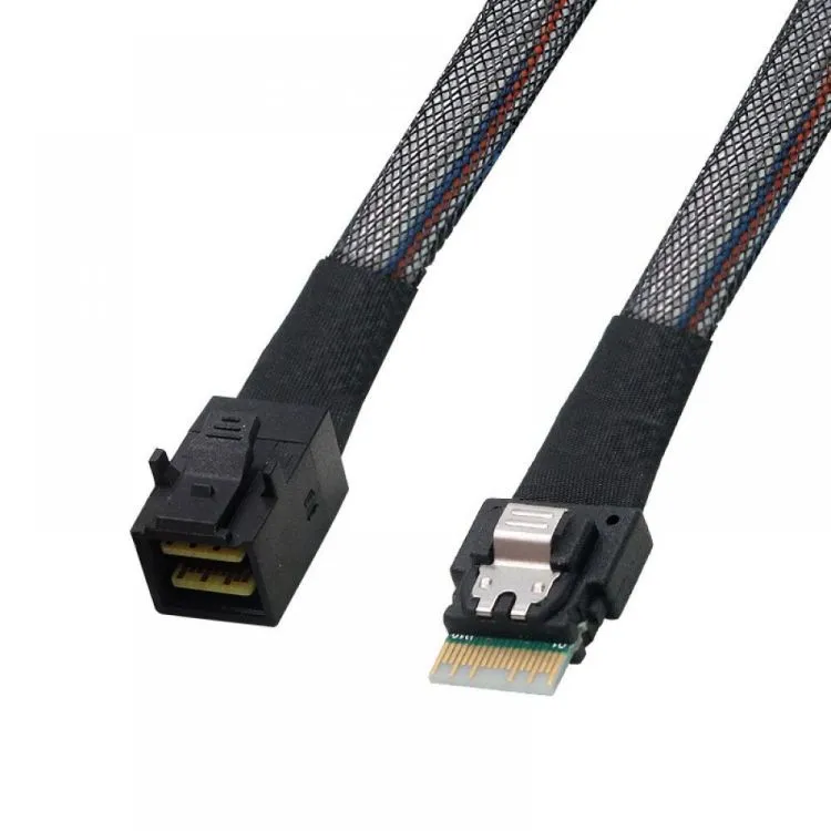 Кабель Mini SAS HD SFF-8643 - SLIMLINE SASx4 SFF-8654 1.0 m