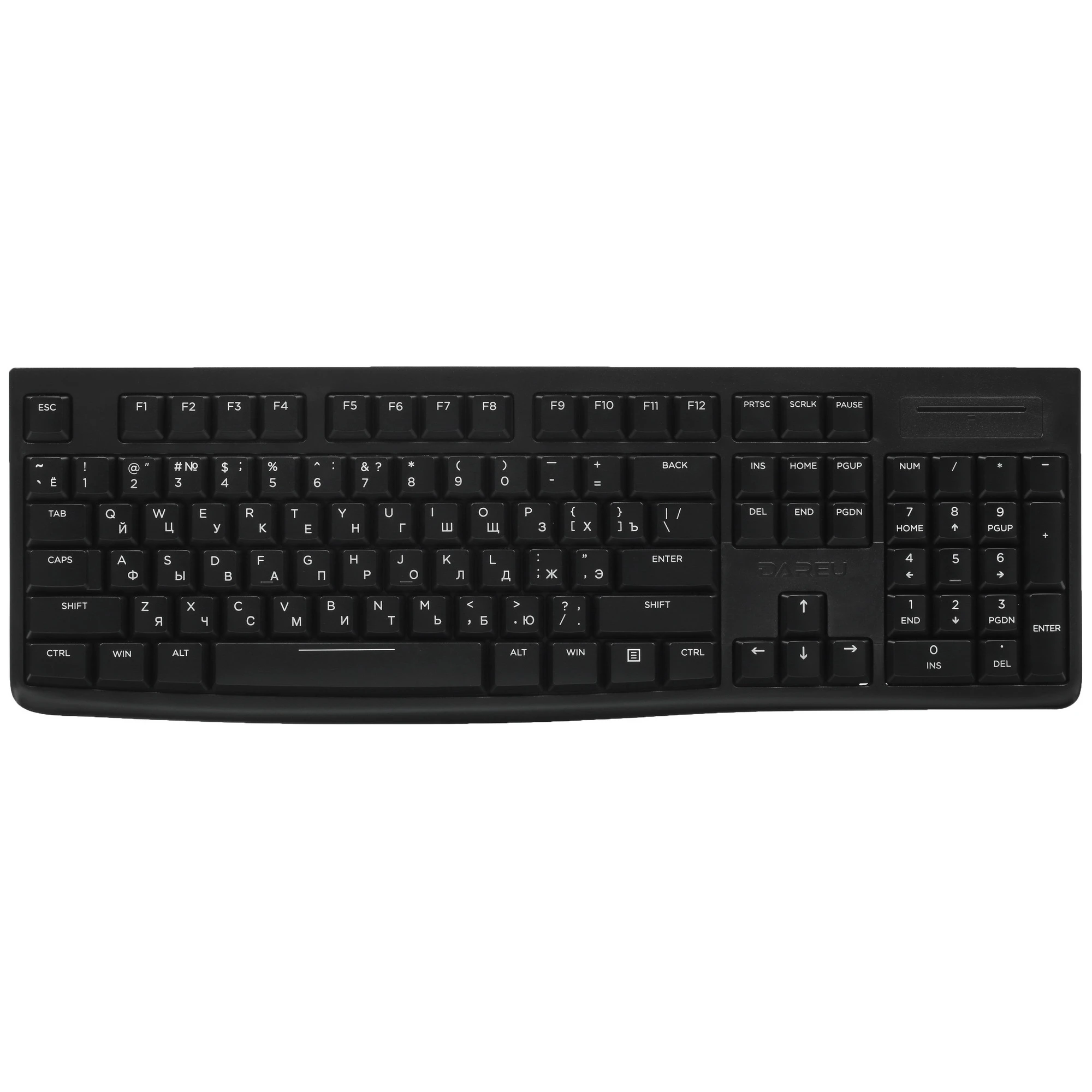 набор Dareu MK188G Black (черный), клавиатура LK185G (мембранная, 104кл, EN/RU) + мышь LM106G (DPI 1200), ресивер 2,4GHz